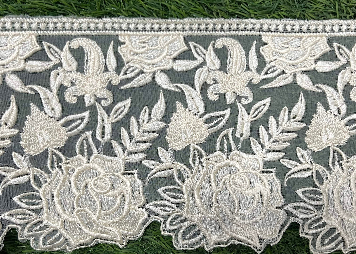 Premium 5-Inch Imported Organza Lace for Pakistani Dresses & Dupattas- #16