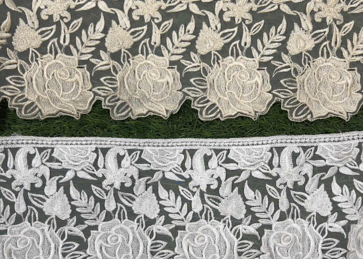 Premium 5-Inch Imported Organza Lace for Pakistani Dresses & Dupattas- #16