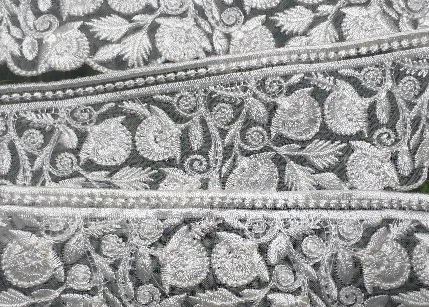 Luxurious 2-Inch Imported Organza Lace for Pakistani Dresses & Dupattas #17