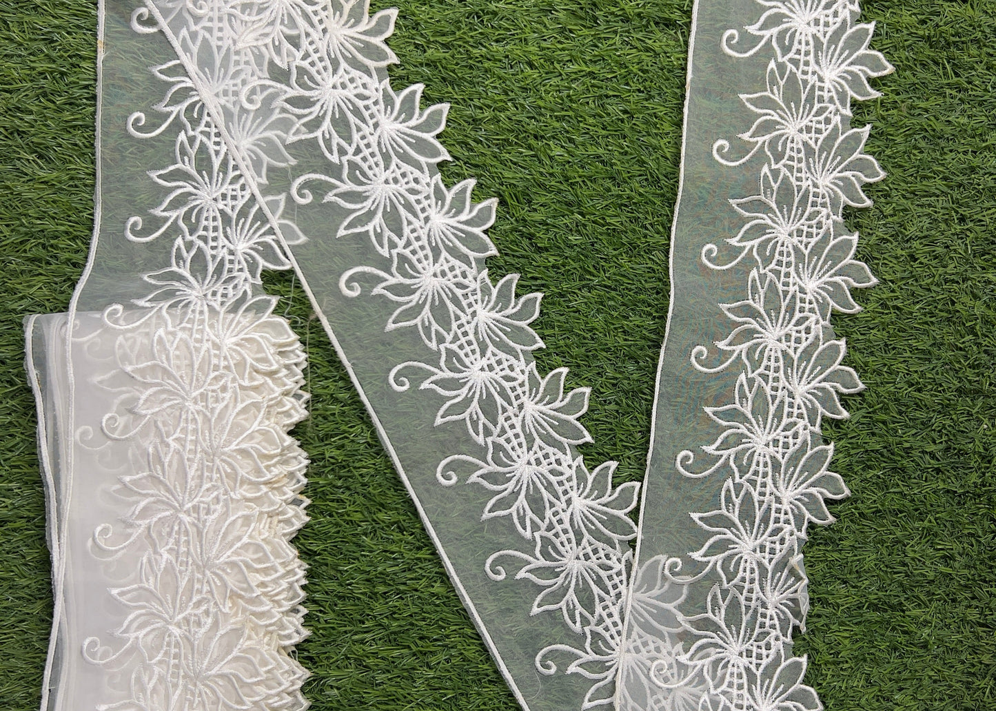 Premium Imported 4.5-Inch Organza Lace for Pakistani Dresses & Dupattas #18