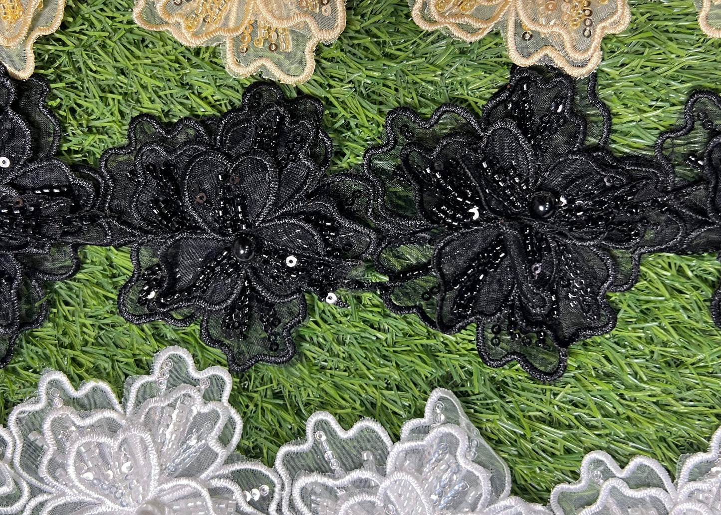 Exquisite 5D Fancy Cutwork Flower Lace for Festive Pakistani Attire #20