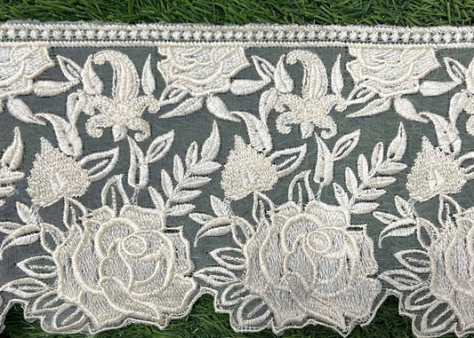 Premium 5-Inch Imported Organza Lace for Pakistani Dresses & Dupattas- #16