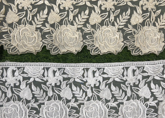 Premium 5-Inch Imported Organza Lace for Pakistani Dresses & Dupattas- #16