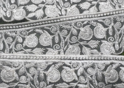 Luxurious 2-Inch Imported Organza Lace for Pakistani Dresses & Dupattas #17