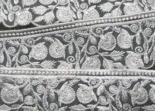 Luxurious 2-Inch Imported Organza Lace for Pakistani Dresses & Dupattas #17