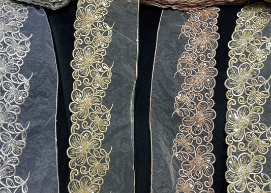 Elegant Fancy Organza Lace for Pakistani Festive Outfits #21