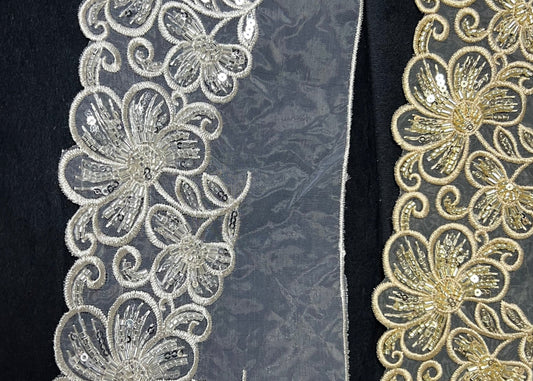 Elegant Fancy Organza Lace for Pakistani Festive Outfits #21